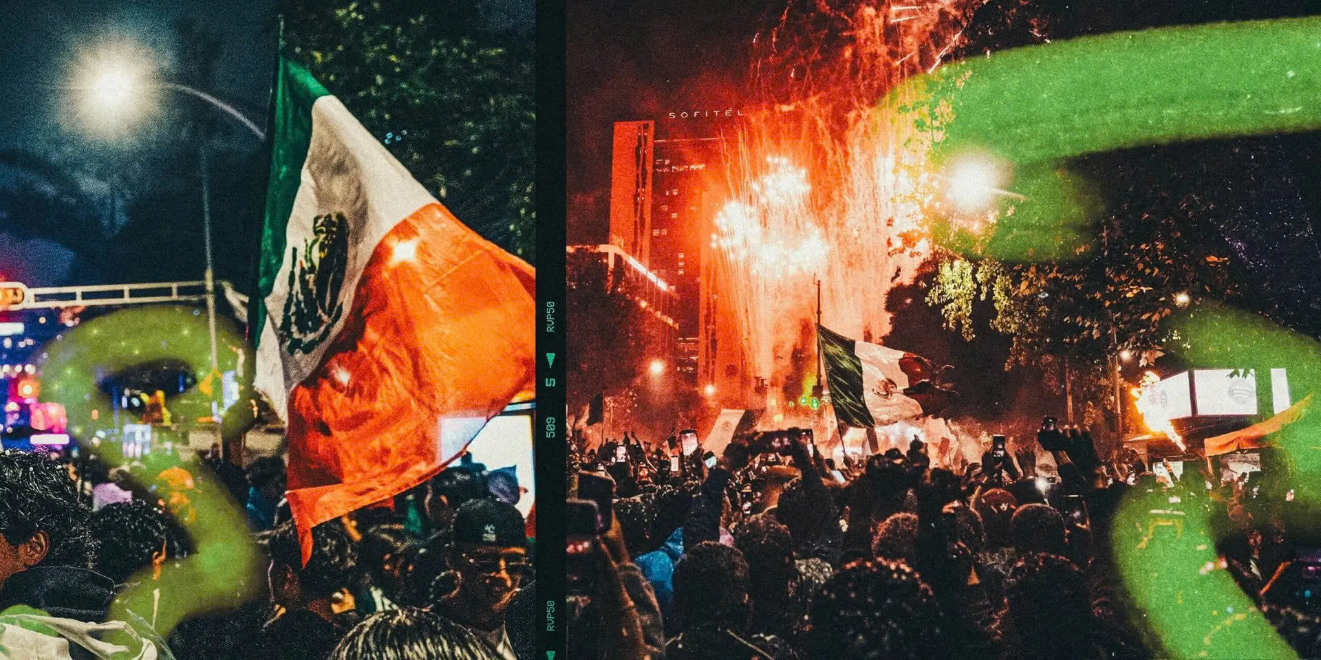 CĐV Mexico thường xuyên tổ chức tiệc tùng bên ngoài khách sạn đối thủ. Ảnh Getty
