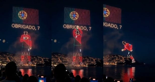 Sự thật màn trình diễn drone tri ân Ronaldo lan truyền mạng xã hội