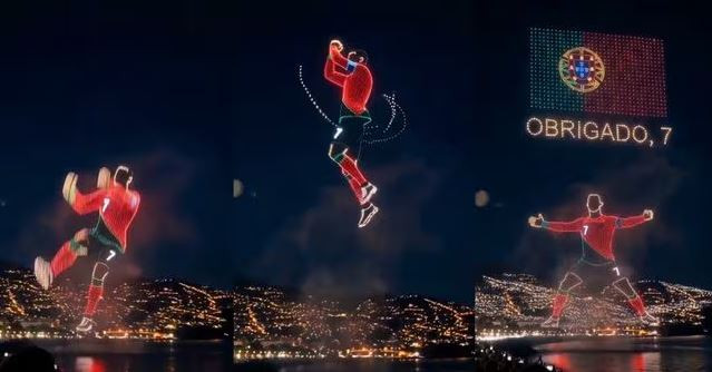 Sự thật màn trình diễn drone tri ân Ronaldo lan truyền mạng xã hội 