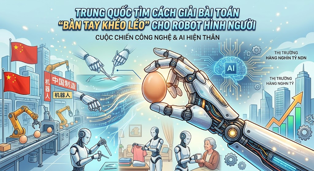 Trung Quốc tìm cách giải bài toán ‘bàn tay khéo léo’ cho robot hình người 