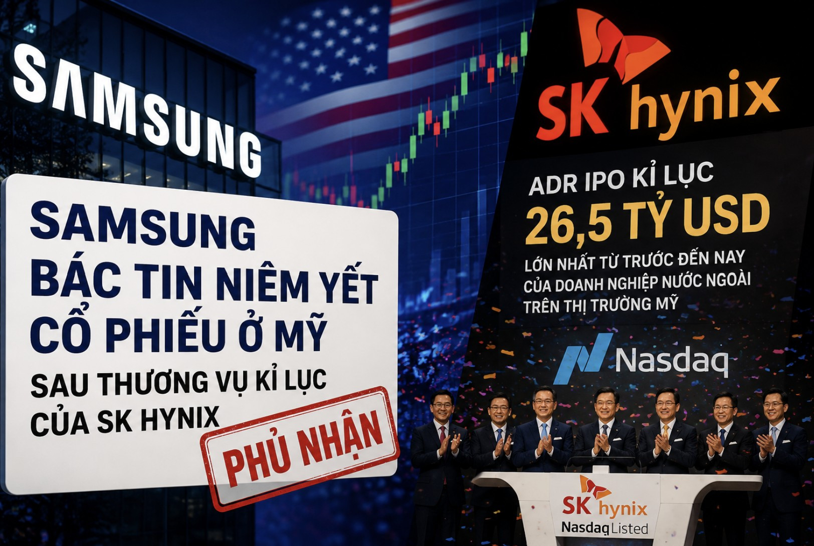 Samsung bác tin niêm yết cổ phiếu ở Mỹ sau thương vụ kỉ lục của SK Hynix