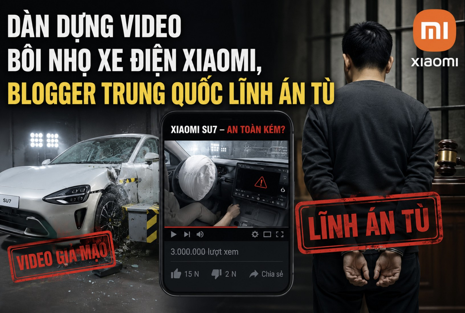 Dàn dựng video bôi nhọ xe điện Xiaomi, blogger Trung Quốc lĩnh án tù