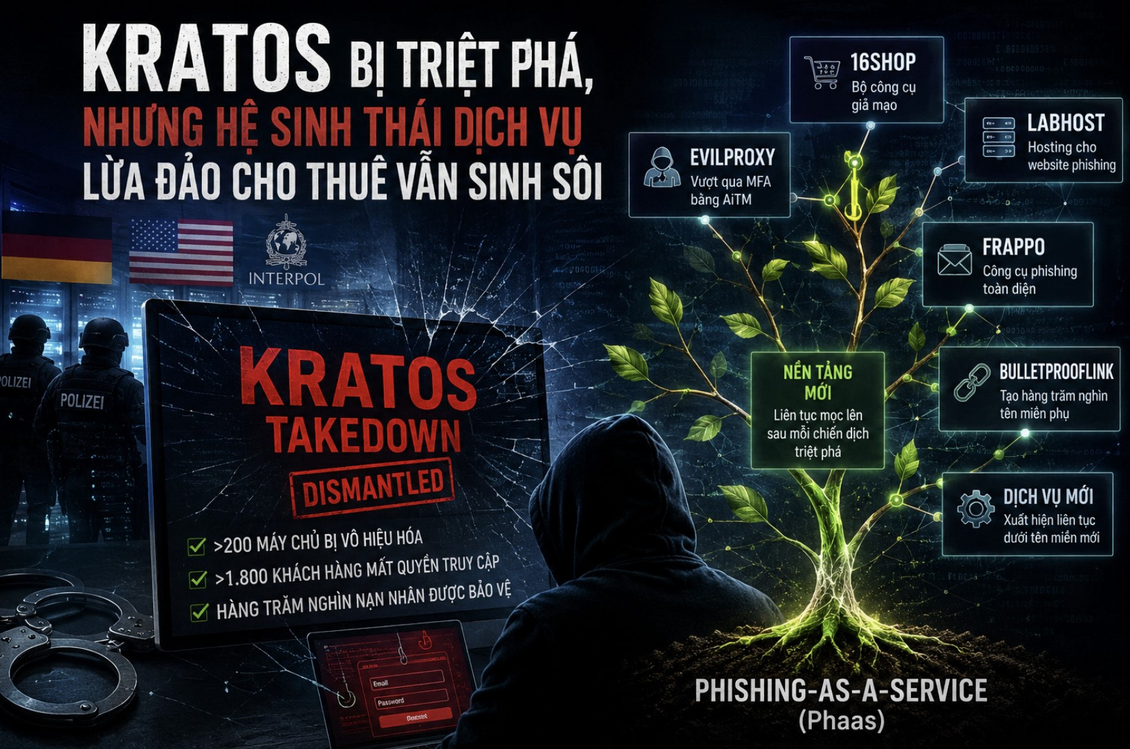 Kratos bị triệt phá, nhưng hệ sinh thái dịch vụ lừa đảo cho thuê vẫn sinh sôi