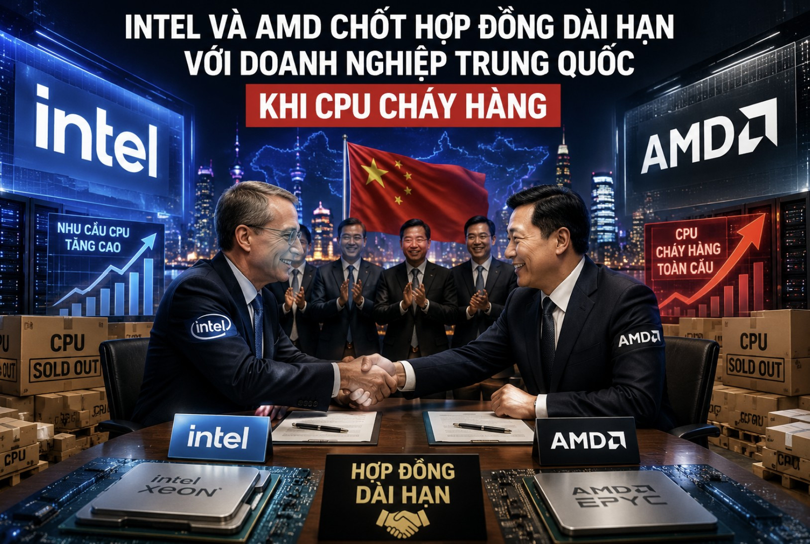 Intel và AMD chốt hợp đồng dài hạn với doanh nghiệp Trung Quốc khi CPU cháy hàng