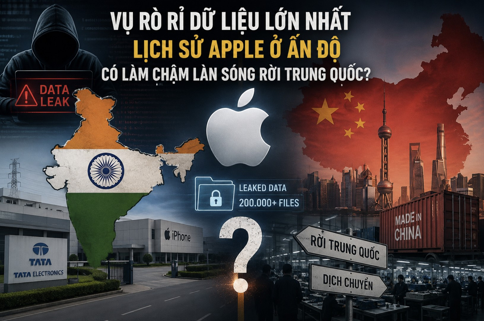 Vụ rò rỉ dữ liệu lớn nhất lịch sử Apple ở Ấn Độ có làm chậm làn sóng rời Trung Quốc