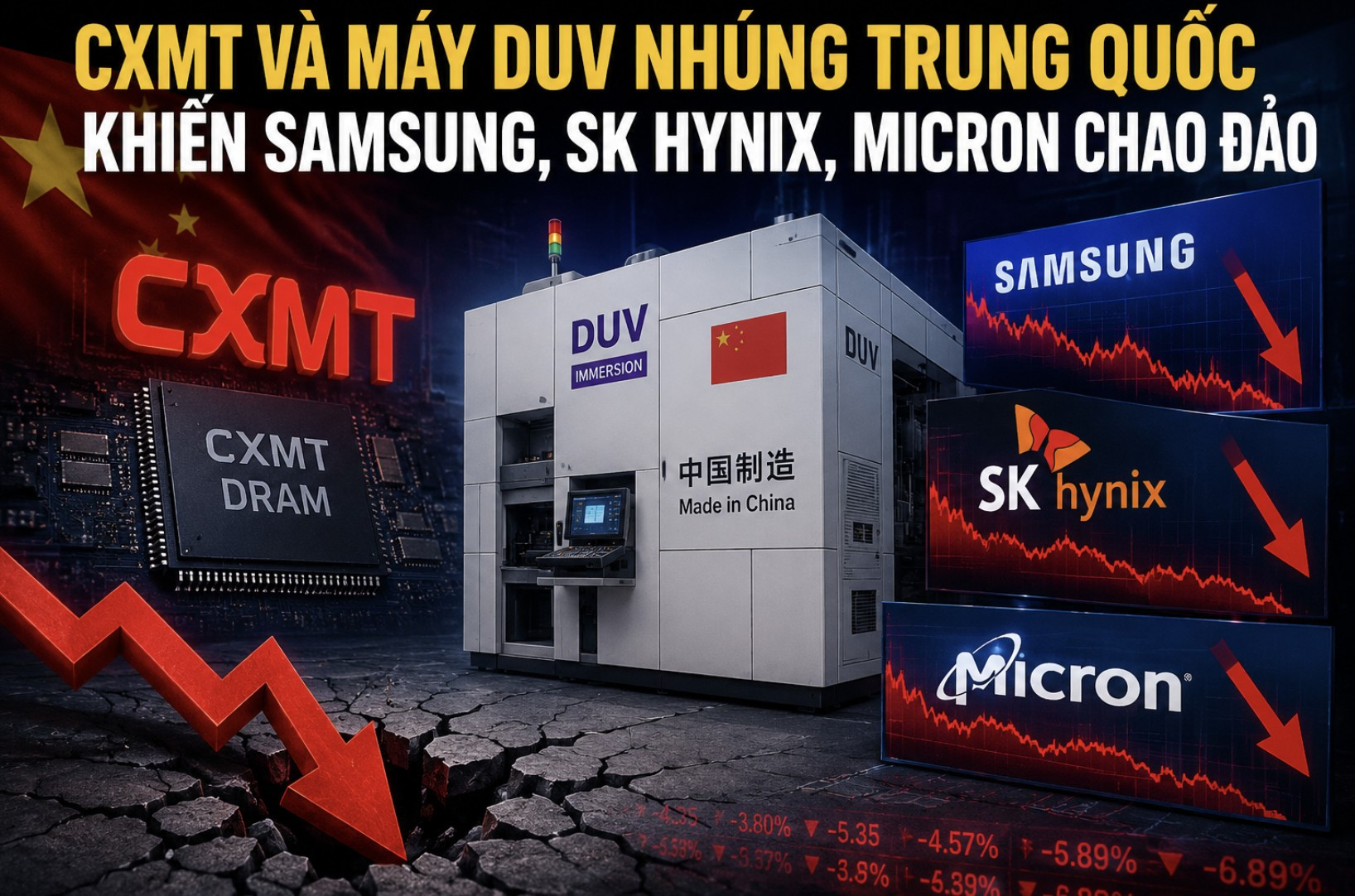 CXMT và máy DUV nhúng Trung Quốc khiến Samsung, SK Hynix, Micron chao đảo