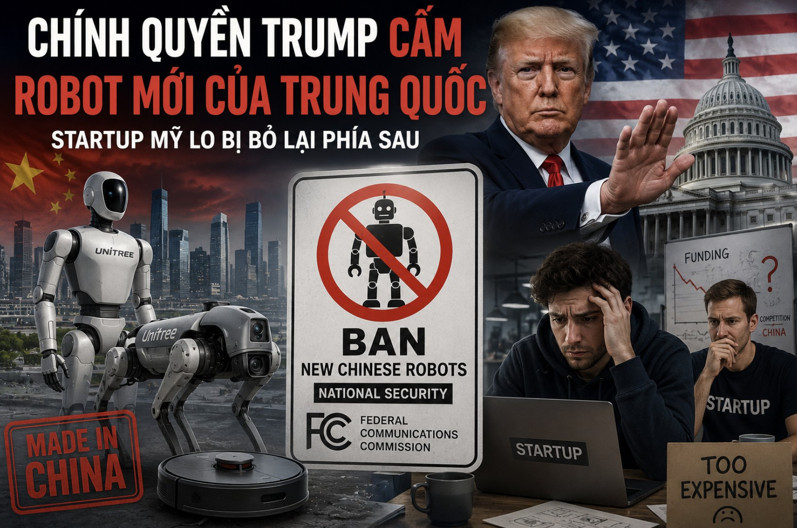 Chính quyền Trump cấm robot mới của Trung Quốc, startup Mỹ lo bị tụt hậu 