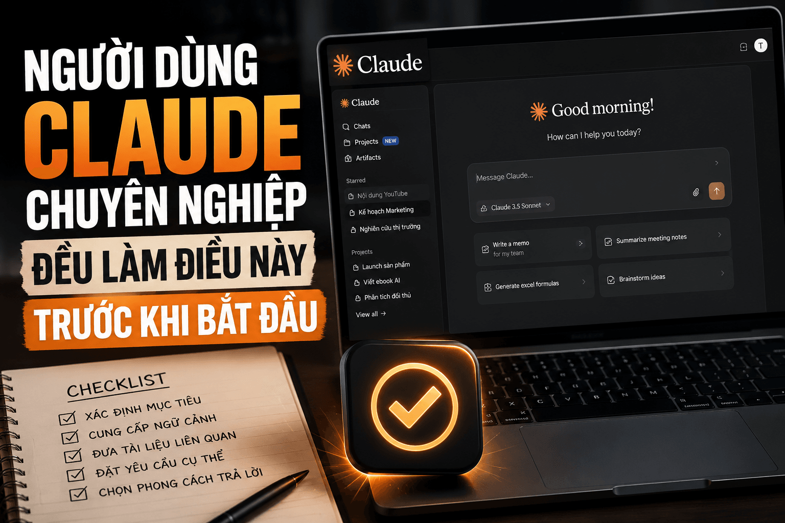 Người dùng Claude chuyên nghiệp đều làm điều này trước khi bắt đầu: Tạo Project để AI không quên việc 