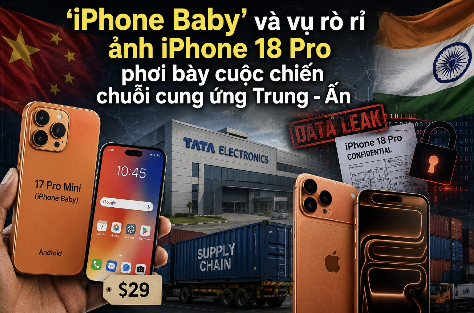 ‘iPhone Baby’ và vụ rò rỉ ảnh iPhone 18 Pro phơi bày cuộc chiến chuỗi cung ứng Trung - Ấn