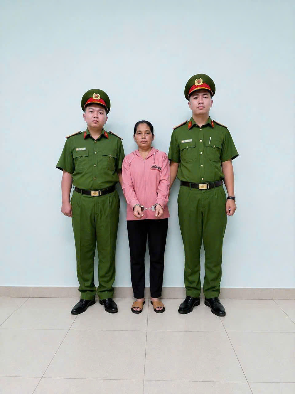 Triệu Thị Tâm khi bị bắt. Ảnh: Công an TP.HCM