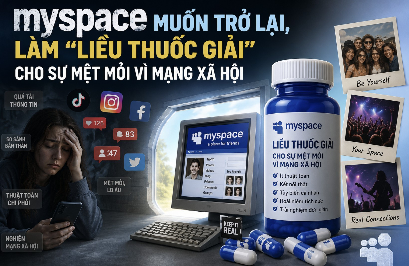 Myspace muốn trở lại, làm liều thuốc giải cho sự mệt mỏi vì mạng xã hội