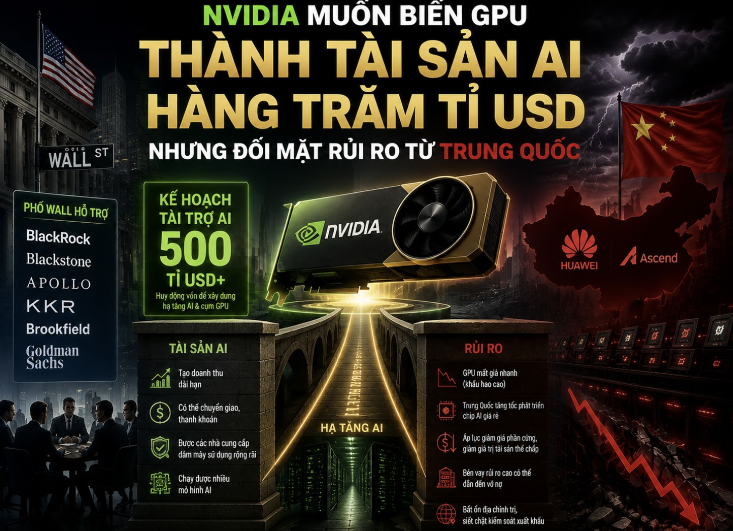 Kế hoạch tài trợ AI 500 tỉ USD của Jensen Huang đối mặt rủi ro lớn từ Trung Quốc