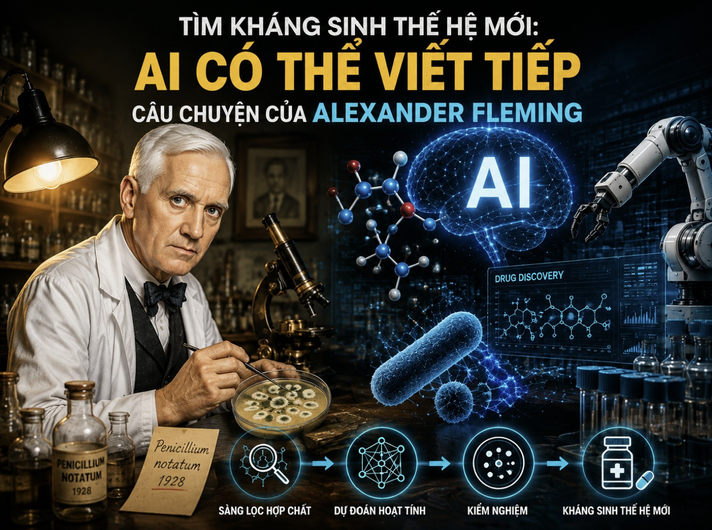 Tìm kháng sinh thế hệ mới AI có thể viết tiếp câu chuyện của Alexander Fleming