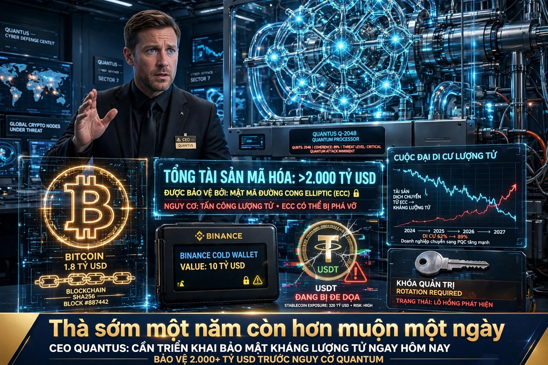 CEO Quantus cảnh báo tài sản mã hóa cần phòng vệ trước máy tính lượng tử 