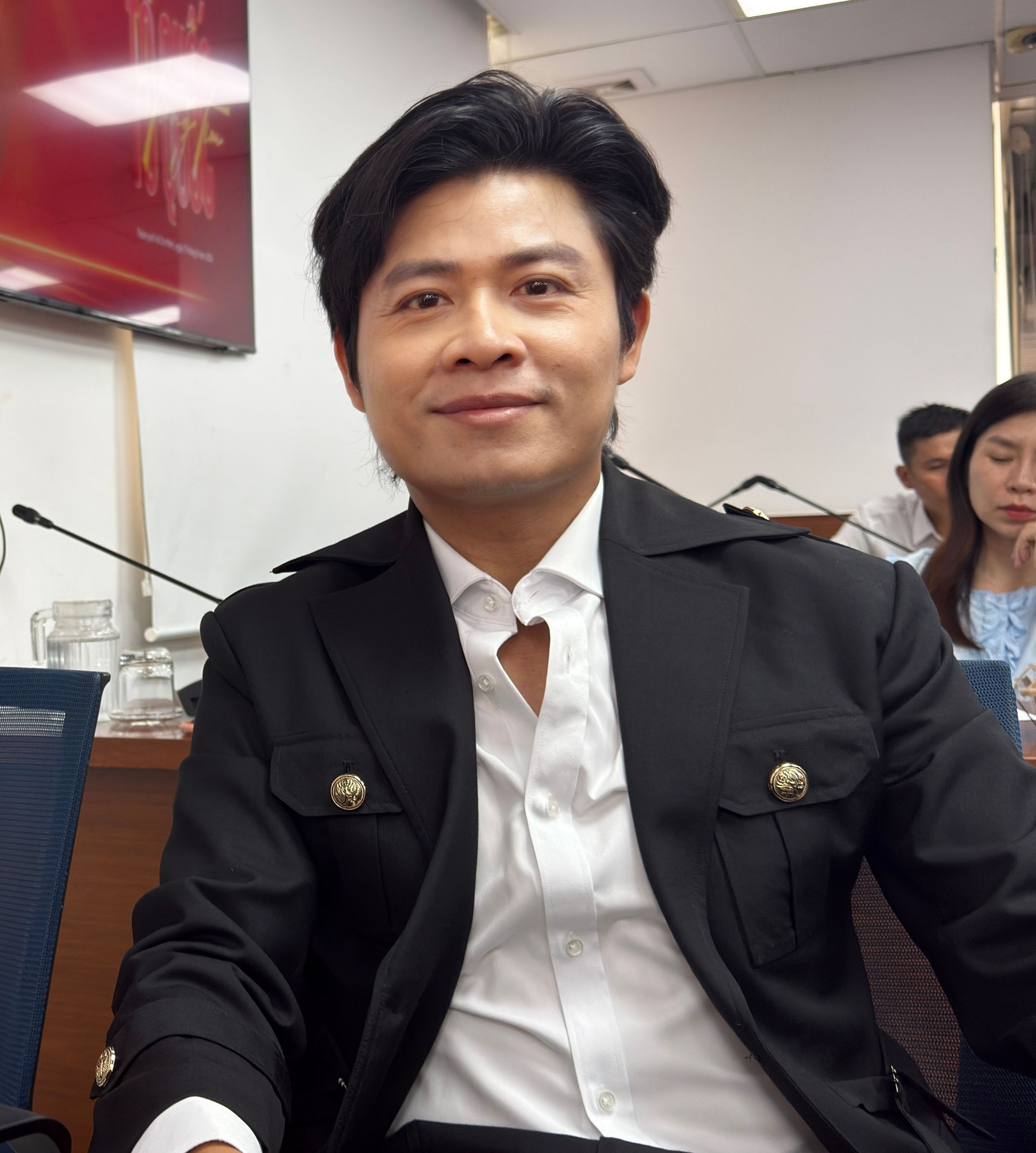 Nhạc sĩ Nguyễn Văn Chung tại buổi họp báo. Ảnh: Tiểu Vũ