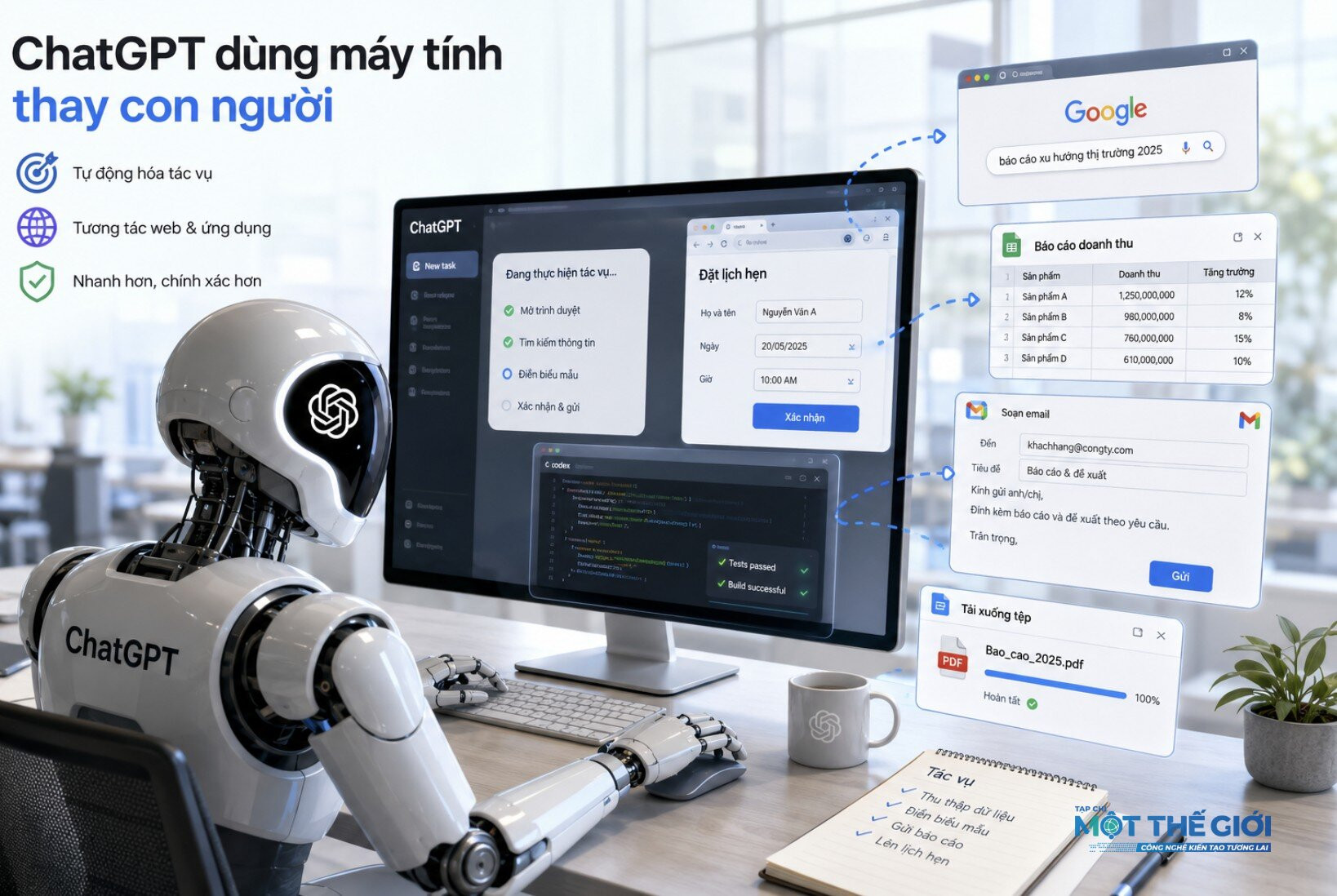 OpenAI dần hiện thực hóa tham vọng lâu đời ChatGPT dùng máy tính thay con người