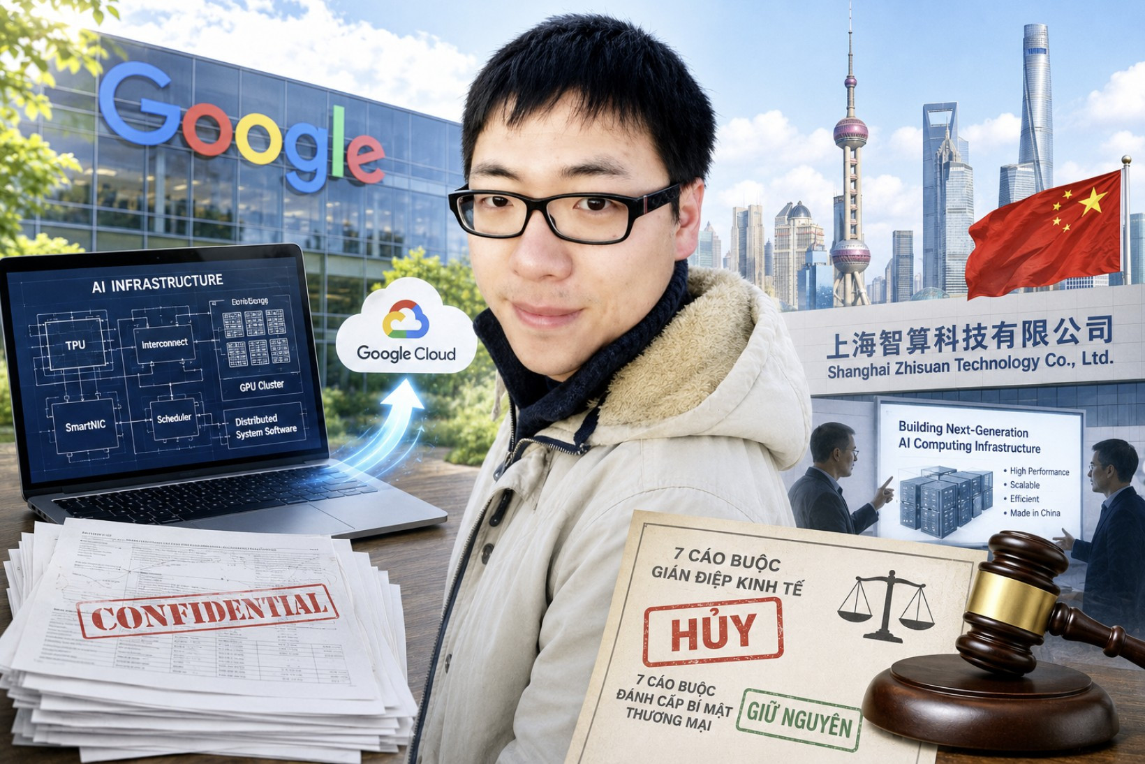 Kỹ sư Trung Quốc thoát 7 cáo buộc gián điệp kinh tế khi lấy cắp bí mật AI của Google