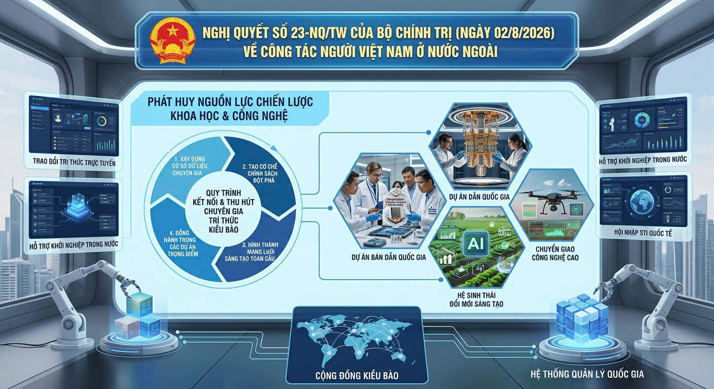 BƯỚC NGOẶT CHIẾN LƯỢC TRONG KẾT NỐI VÀ PHÁT HUY NGUỒN LỰC TRÍ THỨC KHOA HỌC CÔNG NGHỆ NGƯỜI VIỆT NAM Ở NƯỚC NGOÀI THEO NGHỊ QUYẾT 23-NQ/TW
