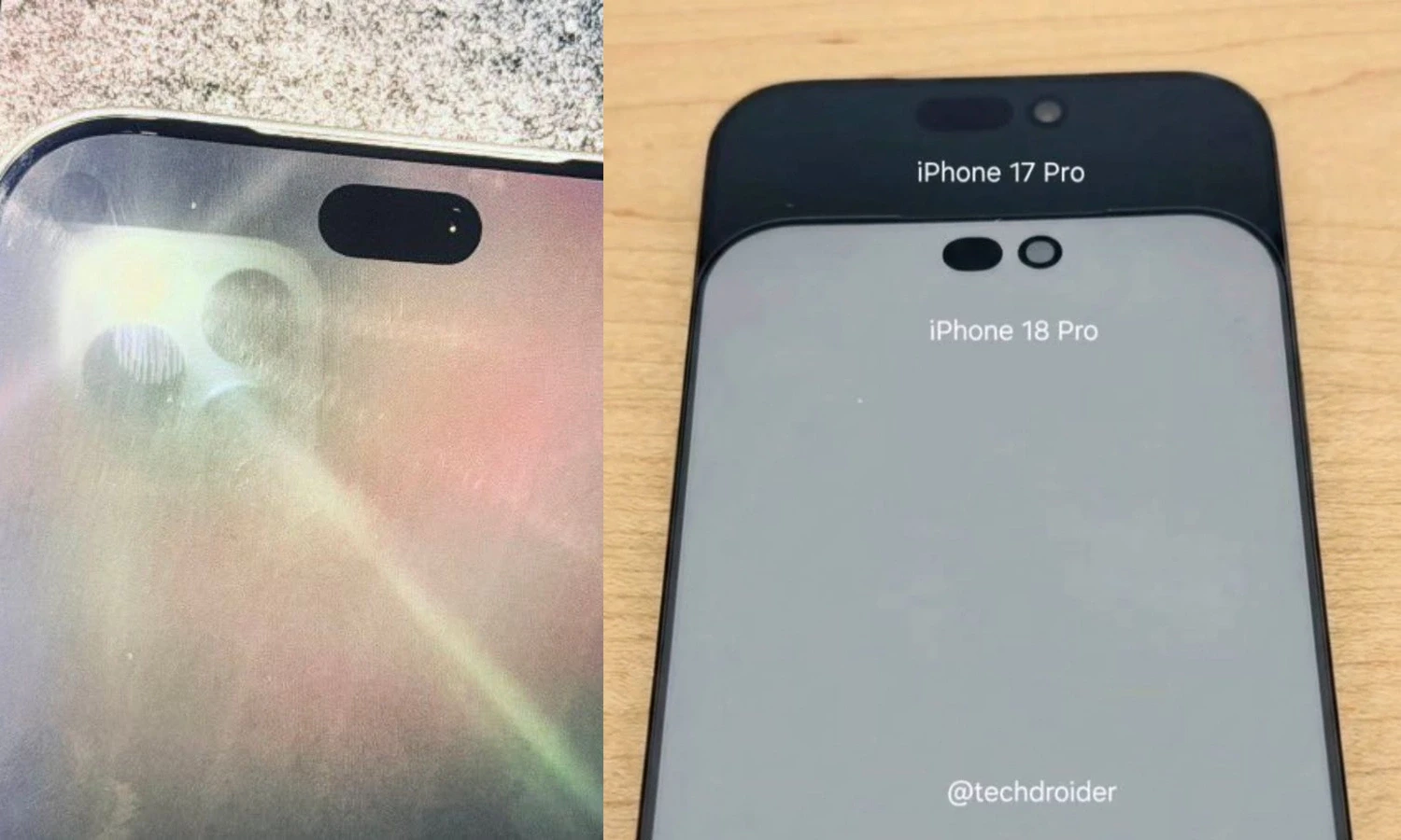 Dynamic Island trên iPhone 18 Pro tiếp tục được thu nhỏ. Ảnh: Techdroider