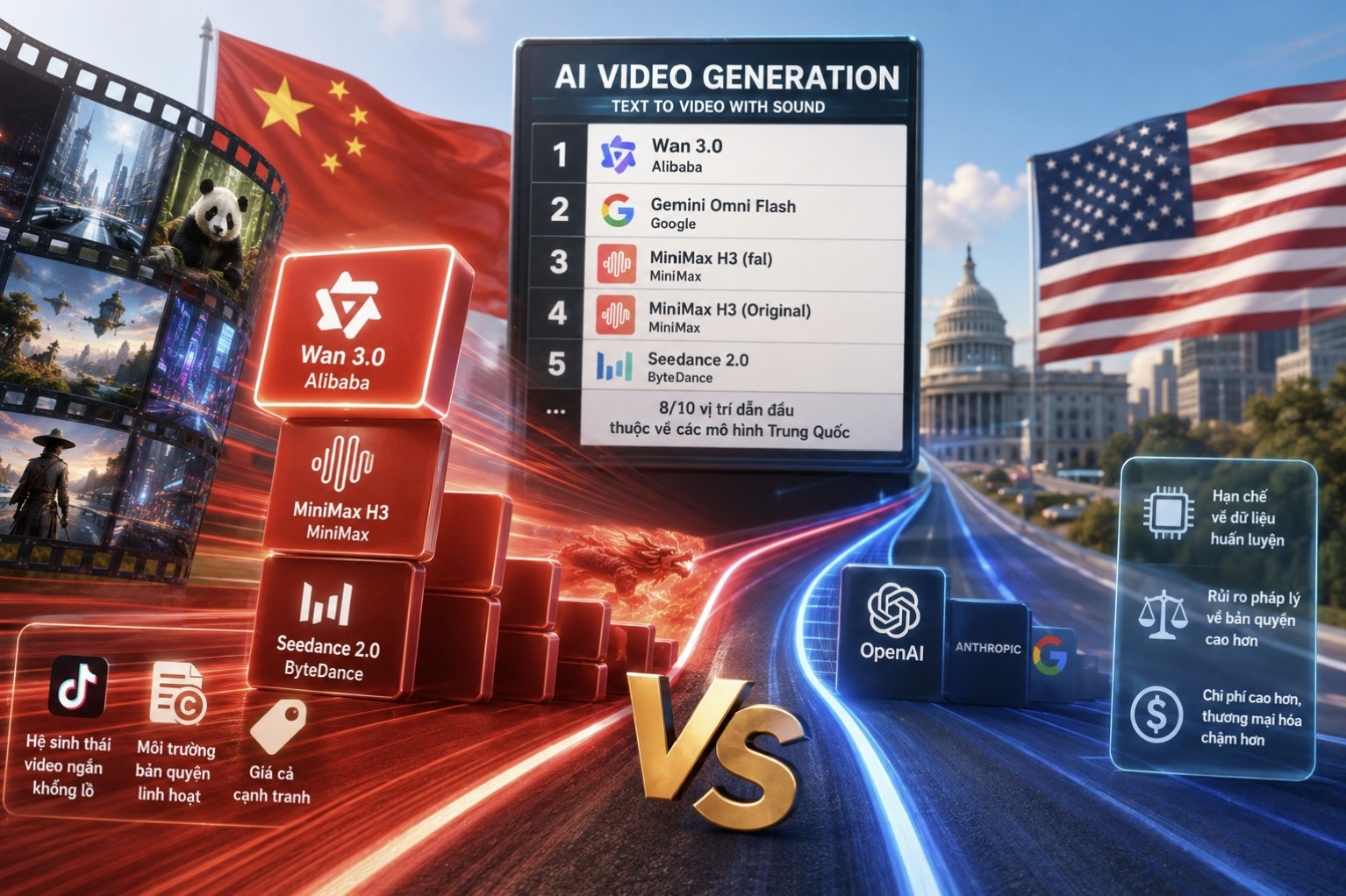 Trung Quốc tạo lợi thế trước Mỹ trong cuộc đua AI tạo video như thế nào