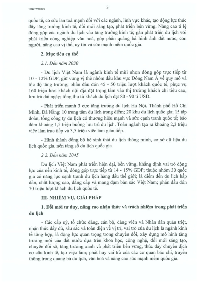 Nghị quyết số 26-NQ/TW về phát triển du lịch Việt Nam trở thành ngành kinh tế mũi nhọn trong kỷ nguyên mới- Ảnh 3.