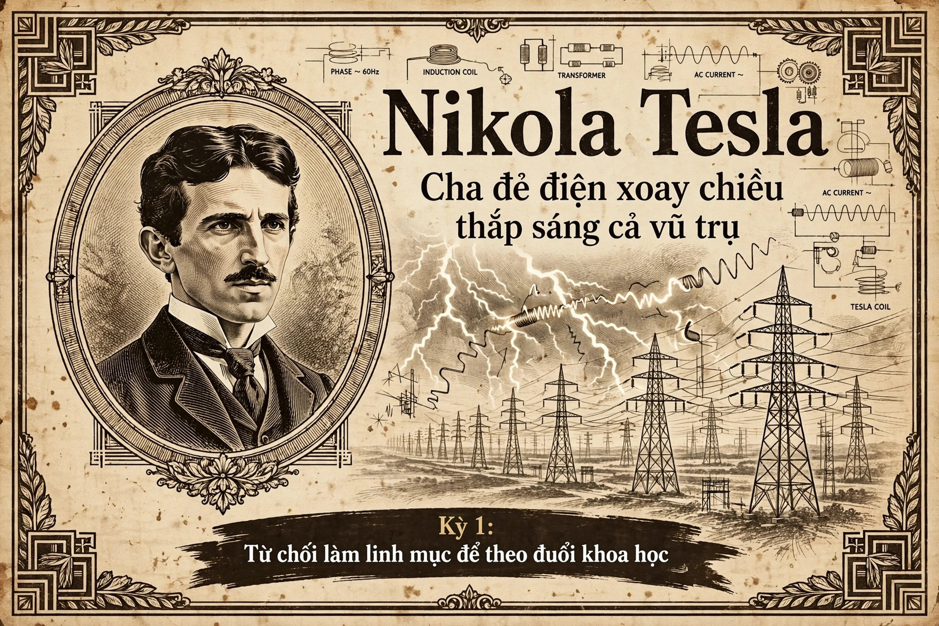 Nikola Tesla Kì 1: Từ chối làm linh mục để theo đuổi khoa học 