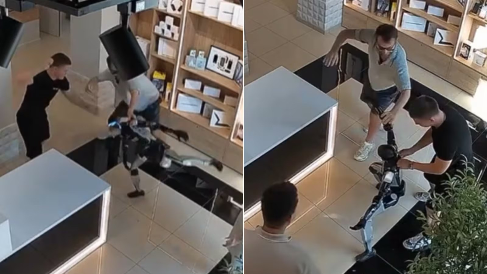 Robot hình người bật chế độ Lý Tiểu Long đáp trả khách hàng khi bị tấn công 