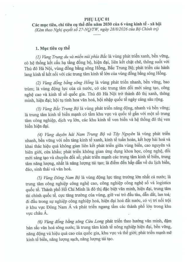Nghị quyết số 27-NQ/TW về phát triển các vùng và tổ chức không gian phát triển quốc gia trong giai đoạn mới- Ảnh 11.