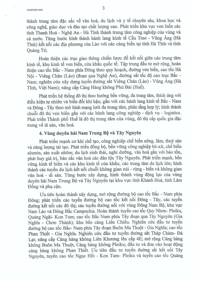 Nghị quyết số 27-NQ/TW về phát triển các vùng và tổ chức không gian phát triển quốc gia trong giai đoạn mới- Ảnh 16.