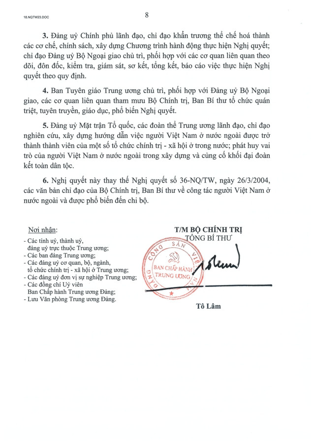Nghị quyết số 23-NQ/TW của Bộ Chính trị về công tác người Việt Nam ở nước ngoài- Ảnh 8.