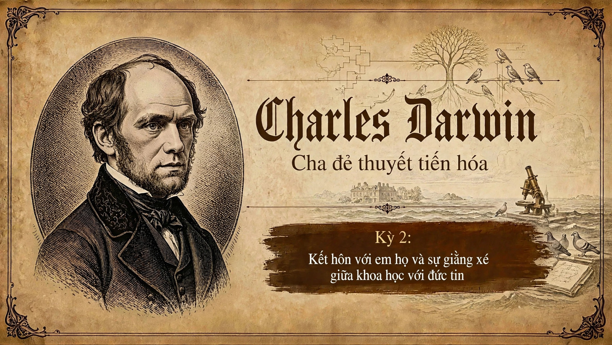 Charles Darwin Kì 2: Kết hôn với em họ và sự giằng xé giữa khoa học với đức tin 