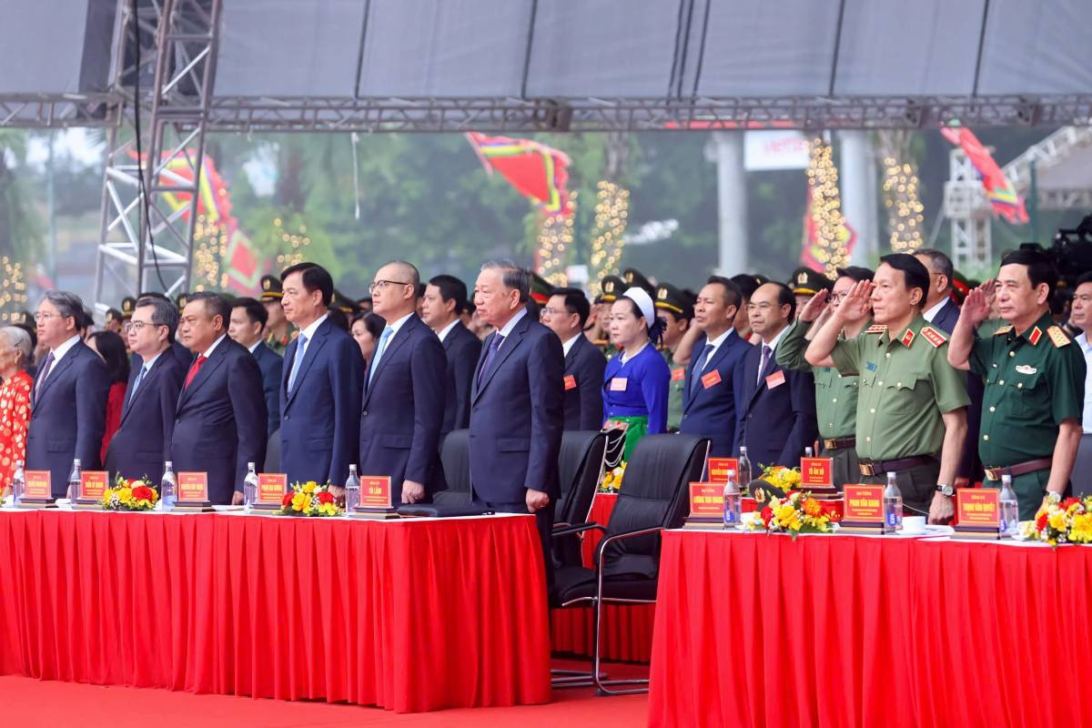 Hình ảnh Tổng Bí thư, Chủ tịch nước Tô Lâm dự lễ khánh thành tượng đài 'Bác Hồ với ngày hội non sông' 