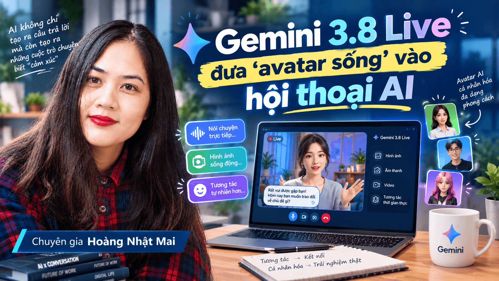 Gemini 3.8 Live đưa 'avatar sống' vào hội thoại AI 