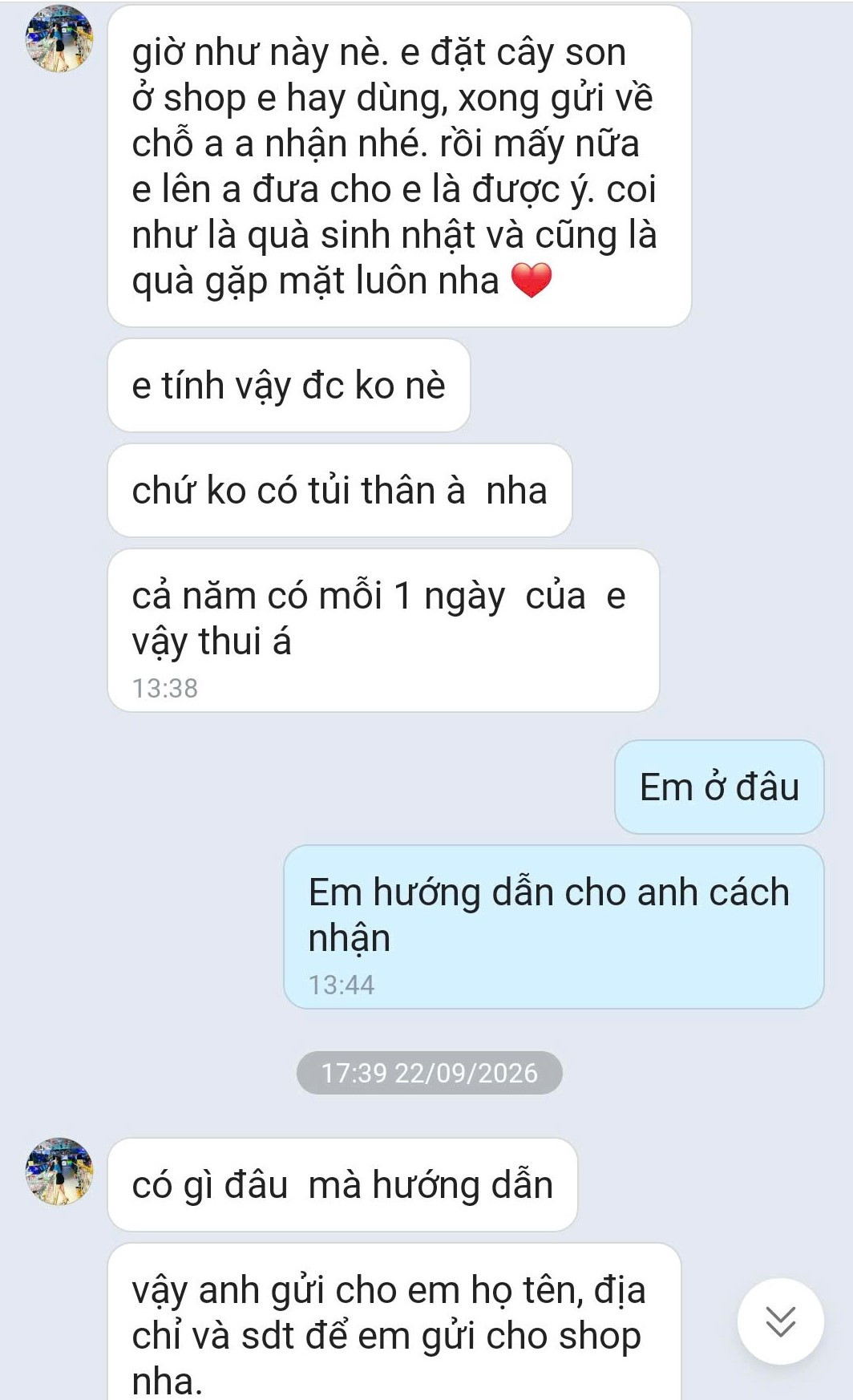 Tin nhắn của Hoa Ban Mai 