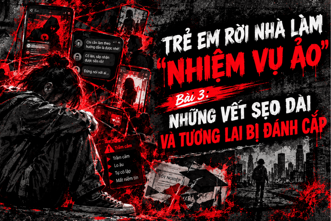 Trẻ em rời nhà làm 'nhiệm vụ ảo' Bài 3: Những vết sẹo dài và tương lai bị đánh cắp 