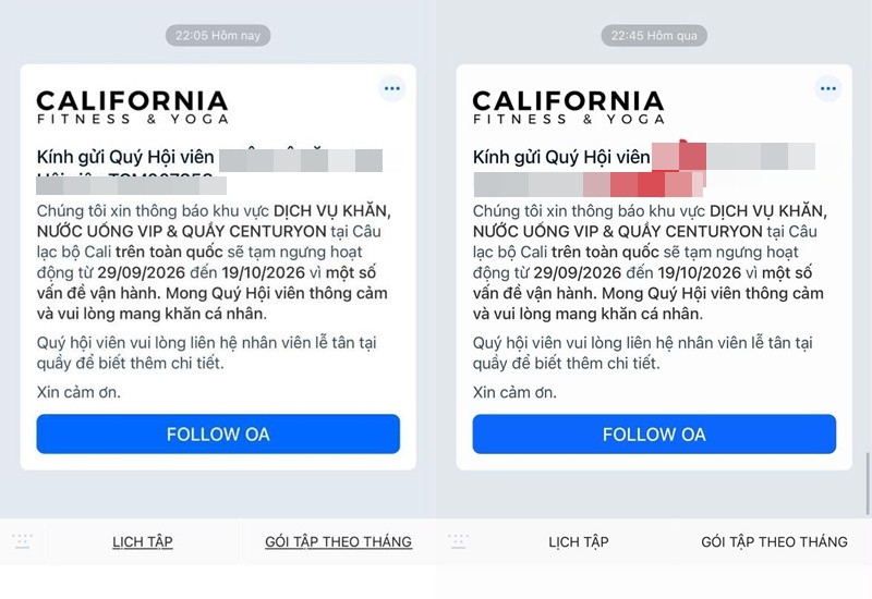 Các hội viên đồng loạt chia sẻ vô cùng bất ngờ khi nhận được thông báo từ California