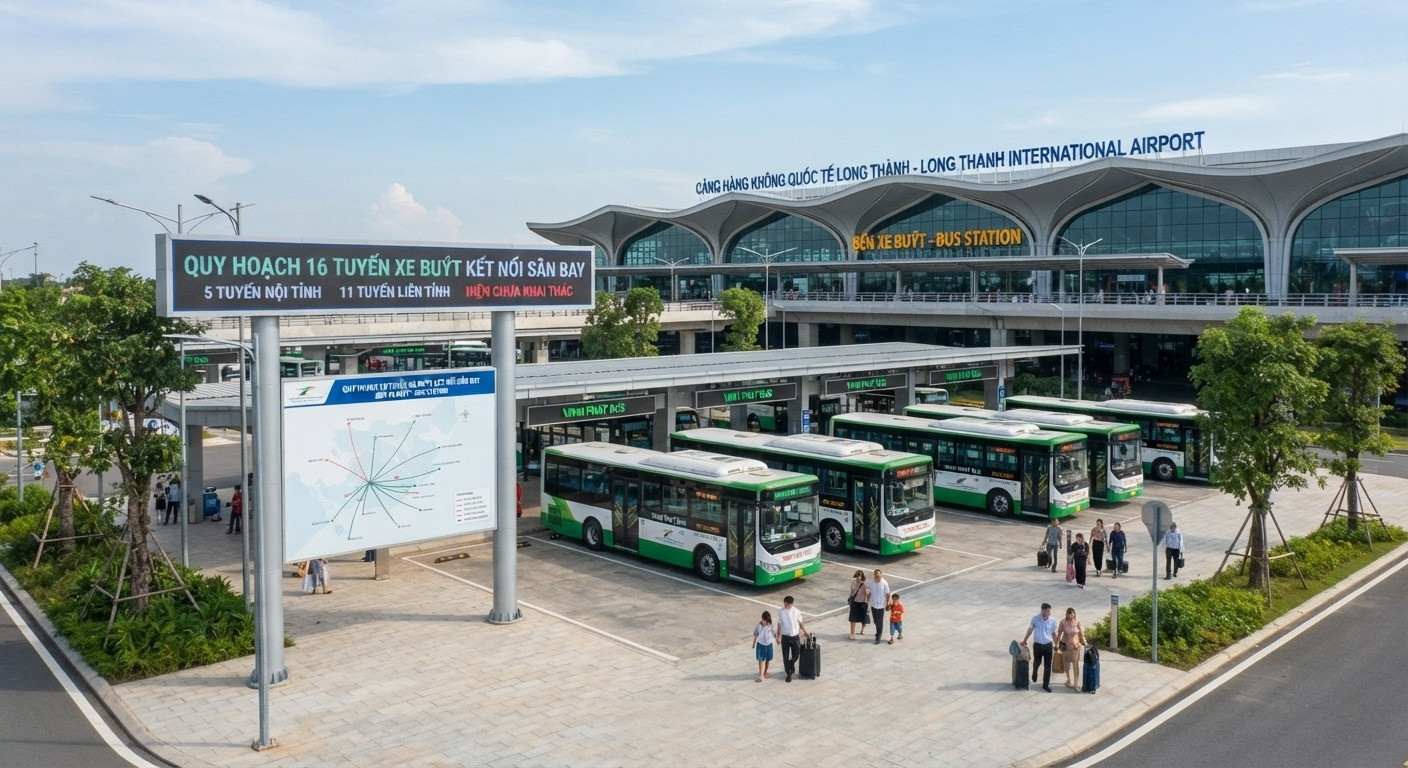 Đồng Nai bổ sung nhiều tuyến xe buýt kết nối sân bay Long Thành với các địa phương 