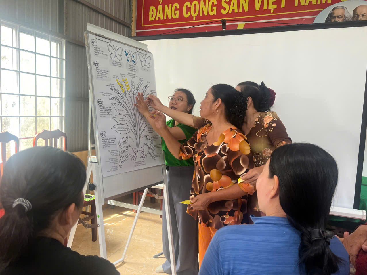 Phụ nữ Khmer ở Cà Mau học bón phân đúng cách để làm lúa phát thải thấp 