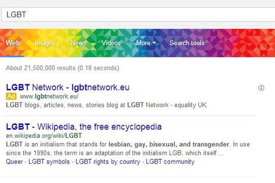 Google thay hình nền kỷ niệm Tháng Tự hào Đồng tính