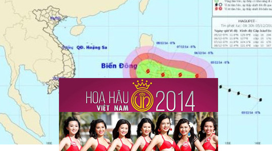 Hoa hậu Việt Nam 2014 chống chọi siêu bão Hagupit 