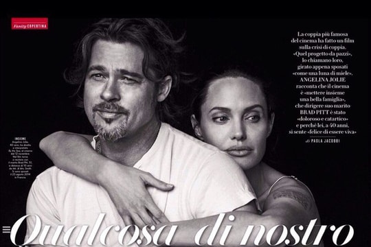 Bộ ảnh tuyệt đẹp Angelina Jolie - Brad Pitt ngọt ngào tựa đầu bên nhau 