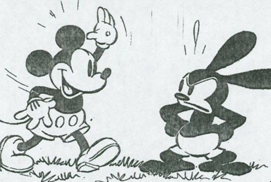 Chuột Mickey hội ngộ thỏ may mắn Oswald sau 87 năm mất tích