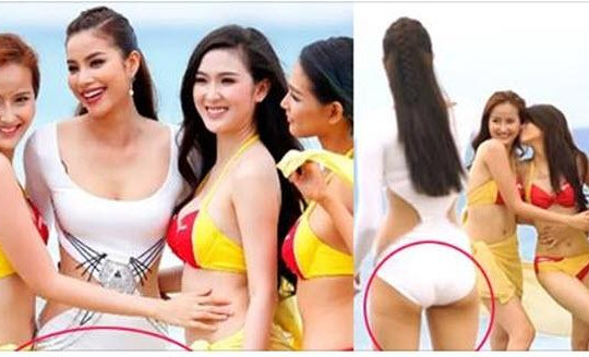 Mặc bikini thị phạm thí sinh The Face, Phạm Hương lộ khuyết điểm trông thấy
