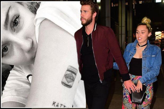 Miley Cyrus xăm hình đồ ăn khoái khẩu của Liam Hemsworth lên tay