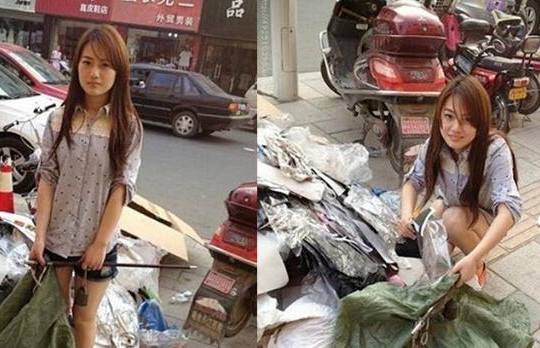 'Hot girl nhặt rác' làm dân mạng sôi sục