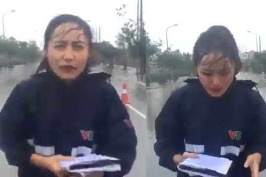 Nữ phóng viên VTV bị nghi làm màu ở Nam Định giữa bão số 3
