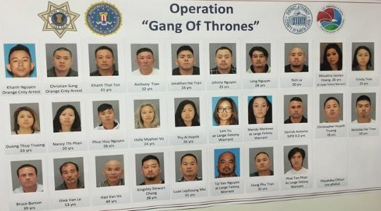 Cảnh sát Mỹ bắt giữ hàng chục đối tượng phạm tội người Việt ở California