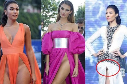 Lan Khuê hết hồn vì váy xẻ cao quá rốn của hai người mẫu Ý?!