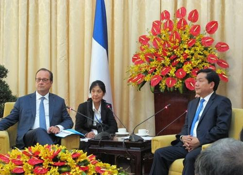 Tổng thống Pháp gặp gỡ Bí thư Thành ủy Đinh La Thăng
