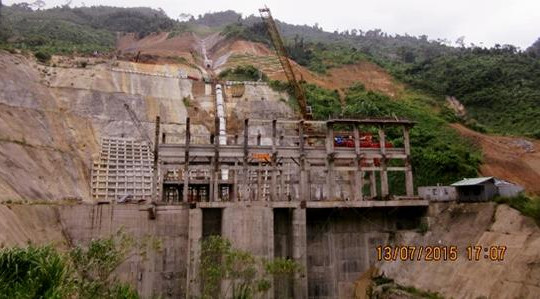 Thủy điện Sông Bung 2 vỡ đường ống, ít nhất 2 người mất tích